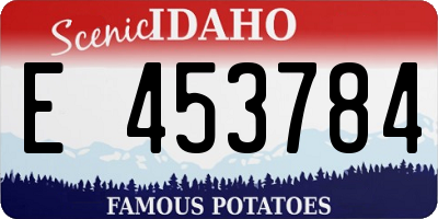 ID license plate E453784