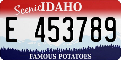 ID license plate E453789