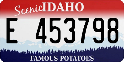 ID license plate E453798