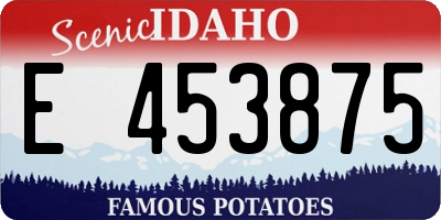 ID license plate E453875