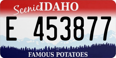 ID license plate E453877