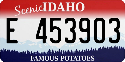 ID license plate E453903