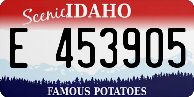 ID license plate E453905