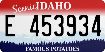 ID license plate E453934