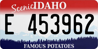 ID license plate E453962