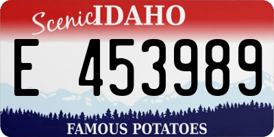 ID license plate E453989