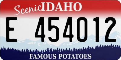 ID license plate E454012