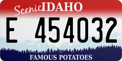 ID license plate E454032