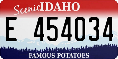 ID license plate E454034