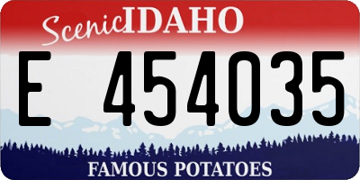 ID license plate E454035