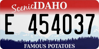 ID license plate E454037