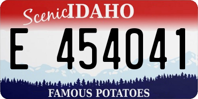 ID license plate E454041