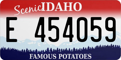 ID license plate E454059