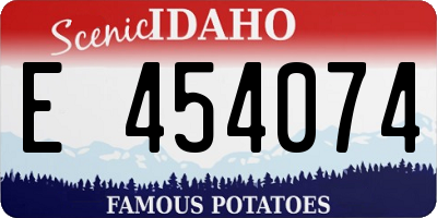 ID license plate E454074