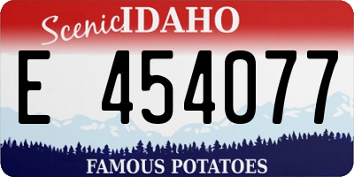 ID license plate E454077