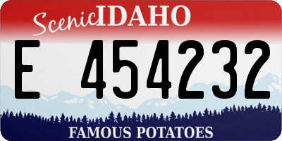 ID license plate E454232