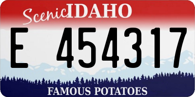 ID license plate E454317