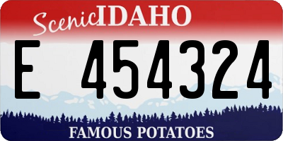 ID license plate E454324