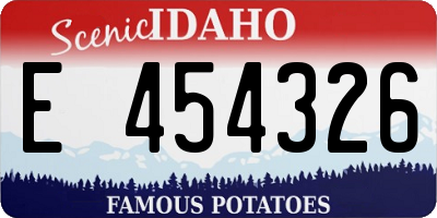 ID license plate E454326