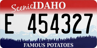 ID license plate E454327