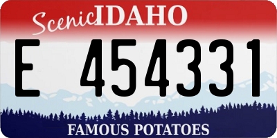 ID license plate E454331