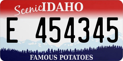 ID license plate E454345