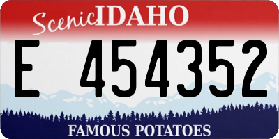 ID license plate E454352