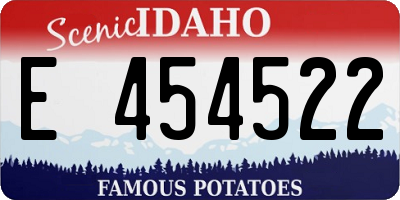 ID license plate E454522