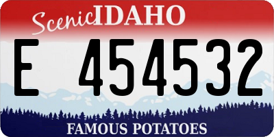 ID license plate E454532