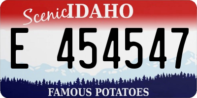 ID license plate E454547
