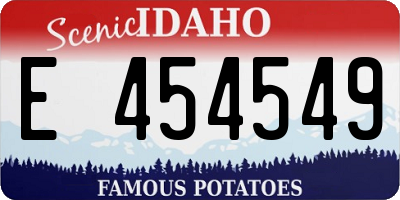 ID license plate E454549