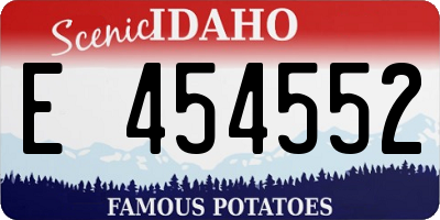 ID license plate E454552