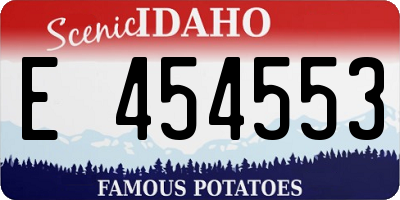 ID license plate E454553