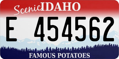 ID license plate E454562