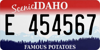 ID license plate E454567