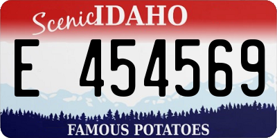 ID license plate E454569