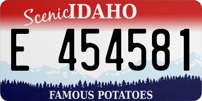ID license plate E454581