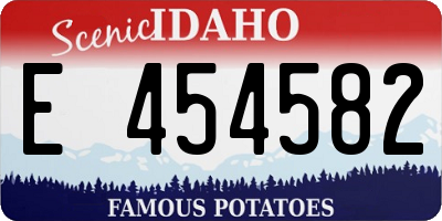 ID license plate E454582