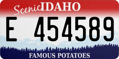 ID license plate E454589
