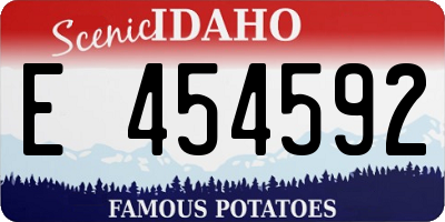 ID license plate E454592