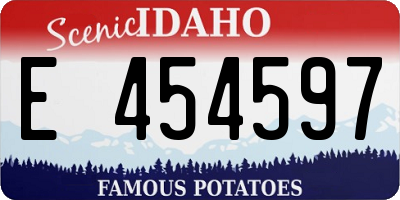 ID license plate E454597