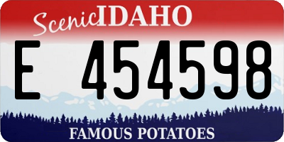 ID license plate E454598