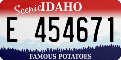 ID license plate E454671