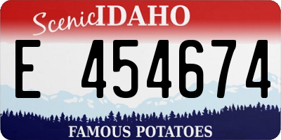 ID license plate E454674