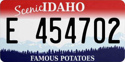 ID license plate E454702