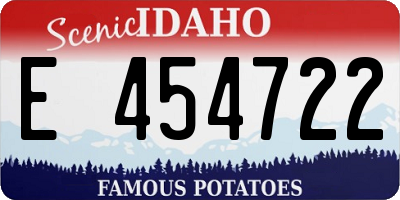ID license plate E454722