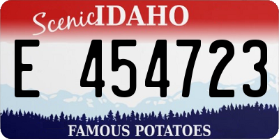 ID license plate E454723