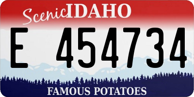 ID license plate E454734