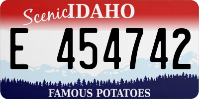 ID license plate E454742