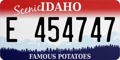 ID license plate E454747